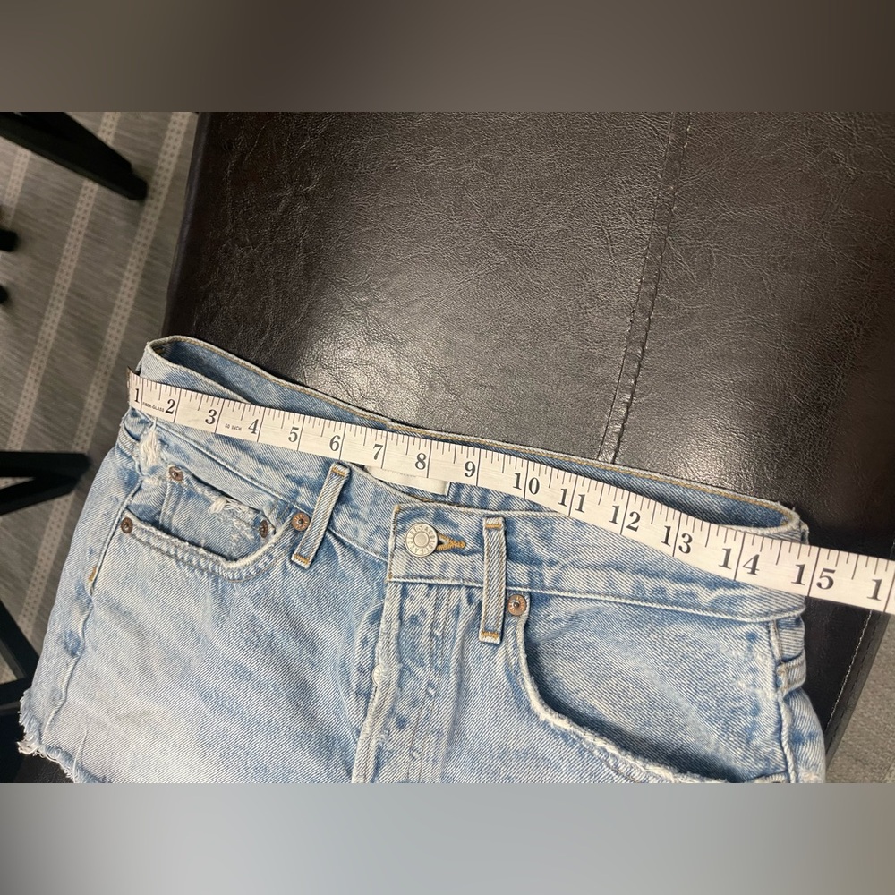 Agolde denim button fly Parker shorts 26 - Picture 6 of 6
